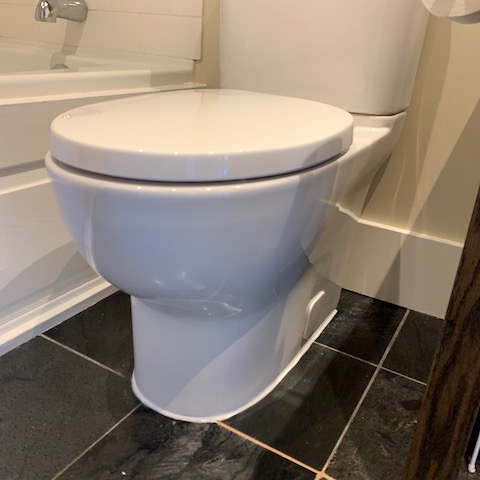 Newly installed high rise toilet