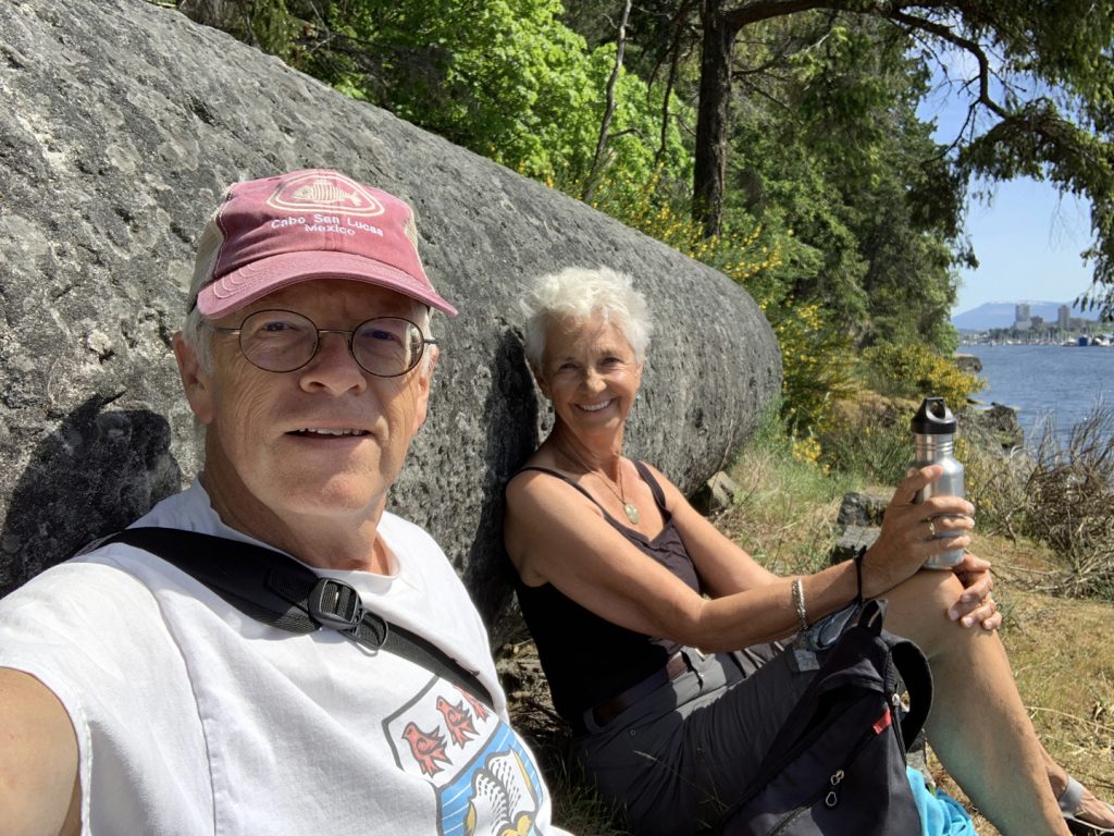 Sitting beside the sandstone pillar